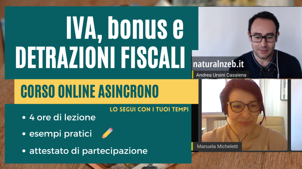 IVA bonus detrazioni fiscali corso online