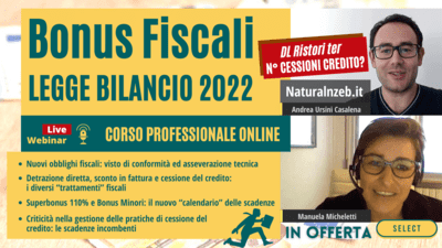 Legge di bilancio 2022 superbonus corso online