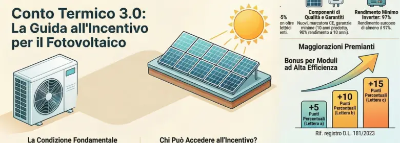 Conto termico 3.0 e Incentivi Fotovoltaico