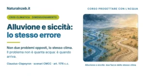 Paesaggio diviso tra alluvione e siccità, due facce dello stesso clima che cambia