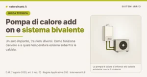 Caldaia a condensazione e pompa di calore aria acqua collegate in un sistema bivalente add on