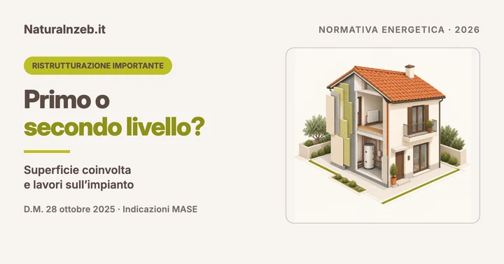 Ristrutturazione importante: primo e secondo livello, con involucro isolato e impianto termico in sezione